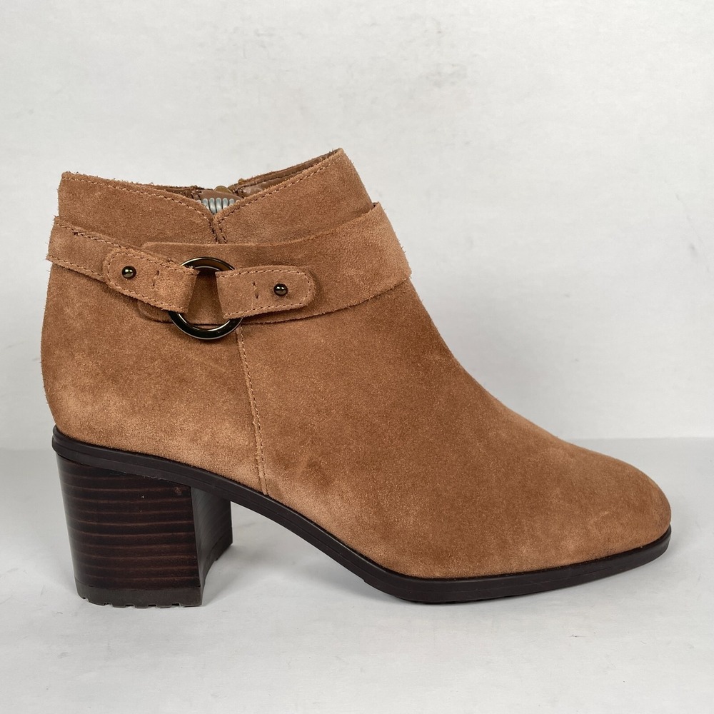 Naturalizer Lydia Ankle Boots Womens Size 9 M Brown Suede Comfort Zip Up Shoes